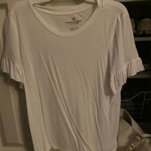 White detailed sleeve top